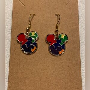 Disney Mickey Mouse Autism Awareness Earrings NWT